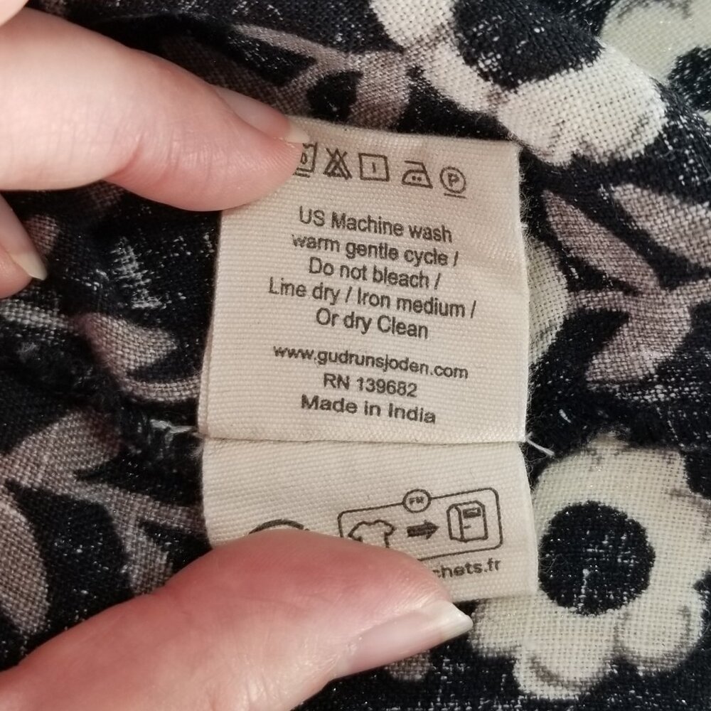 Gudrun Sjoden Linen Shirt - Oversized L, Scandi, Abstract Modern Floral - Picture 8 of 8